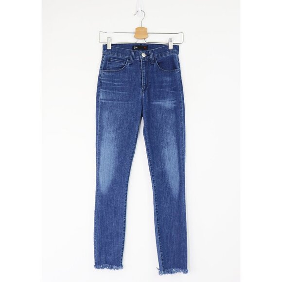 3x1 High Rise Ankle Crop Raw Hem Skinny Jeans Sally Medium Wash‎ Cotton Blend 24 - Picture 3 of 10